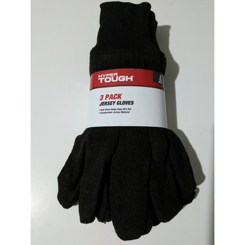 Hyper Tough 3 pack Brown Jersey Gloves Size Large